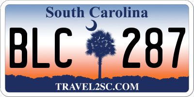SC license plate BLC287