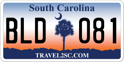 SC license plate BLD081