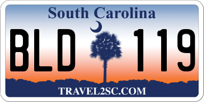 SC license plate BLD119