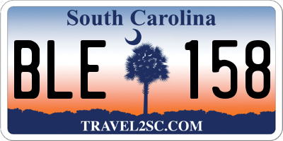 SC license plate BLE158