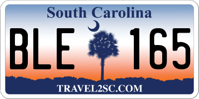 SC license plate BLE165
