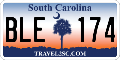 SC license plate BLE174