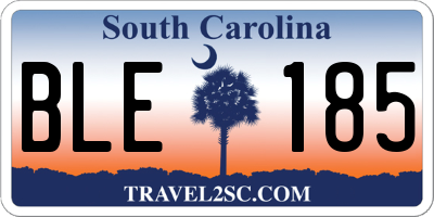 SC license plate BLE185