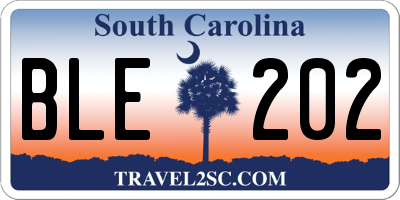 SC license plate BLE202