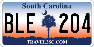 SC license plate BLE204