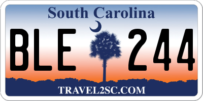 SC license plate BLE244