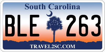SC license plate BLE263