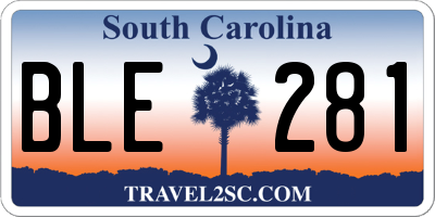 SC license plate BLE281