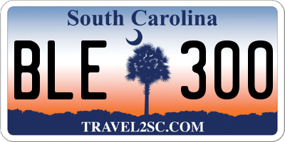 SC license plate BLE300