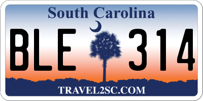 SC license plate BLE314