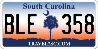SC license plate BLE358