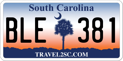 SC license plate BLE381