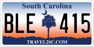SC license plate BLE415