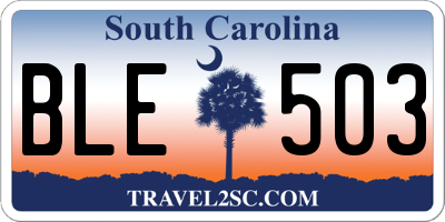 SC license plate BLE503