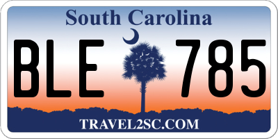 SC license plate BLE785