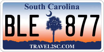 SC license plate BLE877