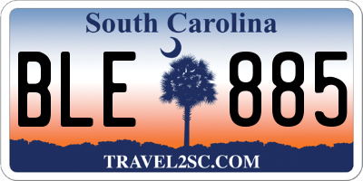 SC license plate BLE885
