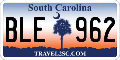 SC license plate BLE962