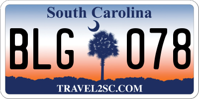 SC license plate BLG078