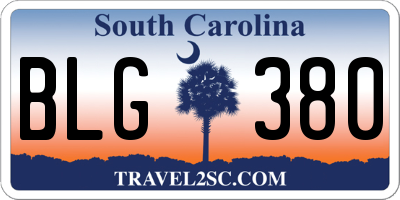SC license plate BLG380