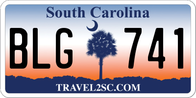 SC license plate BLG741