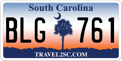 SC license plate BLG761