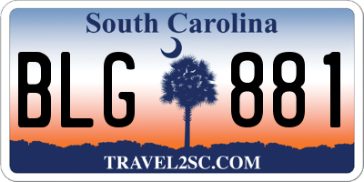 SC license plate BLG881