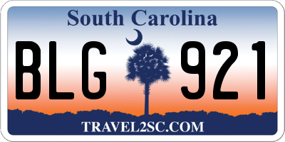 SC license plate BLG921