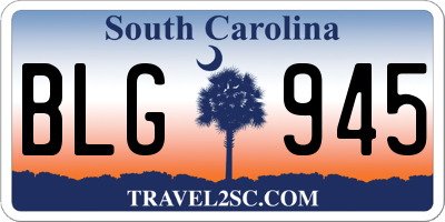SC license plate BLG945