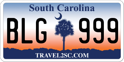 SC license plate BLG999