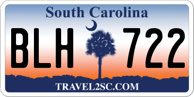SC license plate BLH722