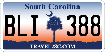 SC license plate BLI388