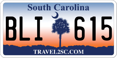 SC license plate BLI615
