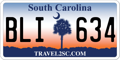 SC license plate BLI634
