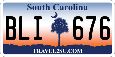 SC license plate BLI676