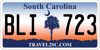 SC license plate BLI723