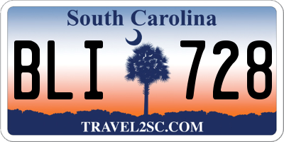 SC license plate BLI728