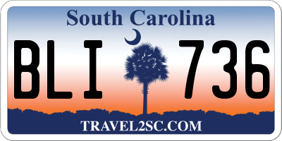 SC license plate BLI736