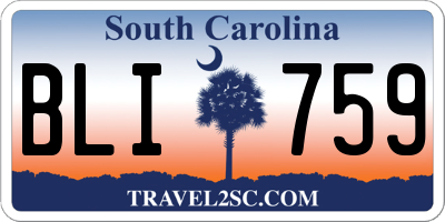 SC license plate BLI759