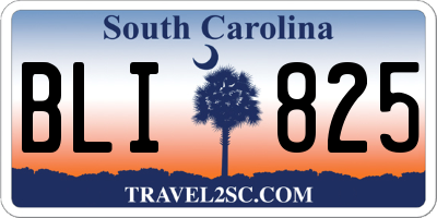 SC license plate BLI825