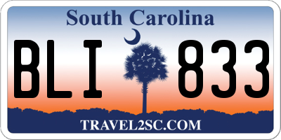 SC license plate BLI833