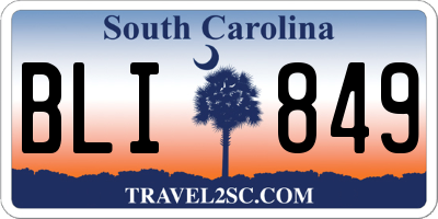 SC license plate BLI849
