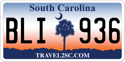 SC license plate BLI936