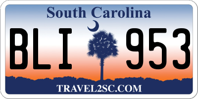 SC license plate BLI953