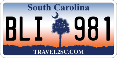 SC license plate BLI981