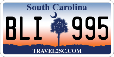 SC license plate BLI995