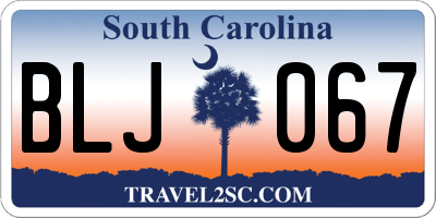 SC license plate BLJ067