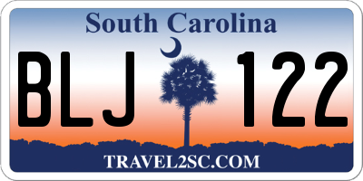SC license plate BLJ122