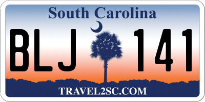 SC license plate BLJ141