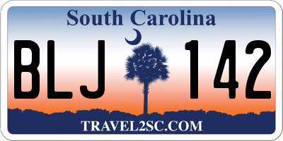 SC license plate BLJ142